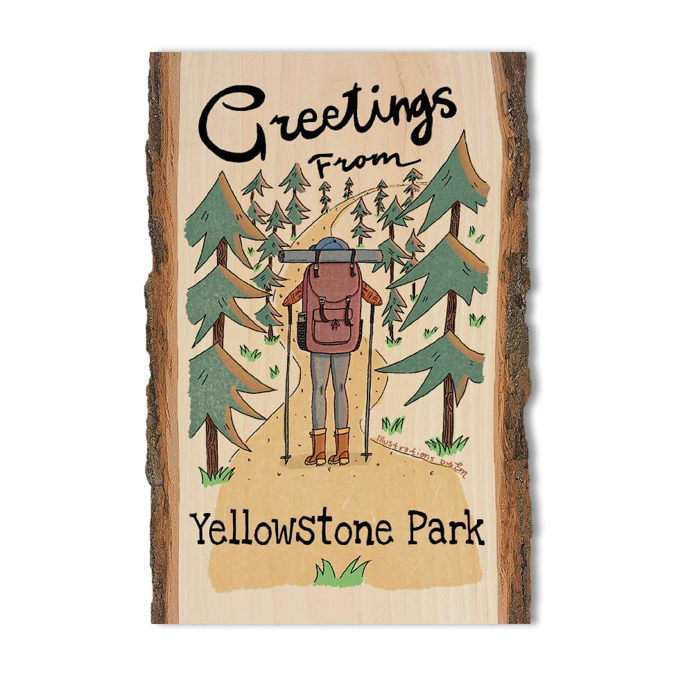 PNW Trail Hiking - Wood Postcard & Magnets - Custom Namedrop: Postcard - Pac Nor Westy - 