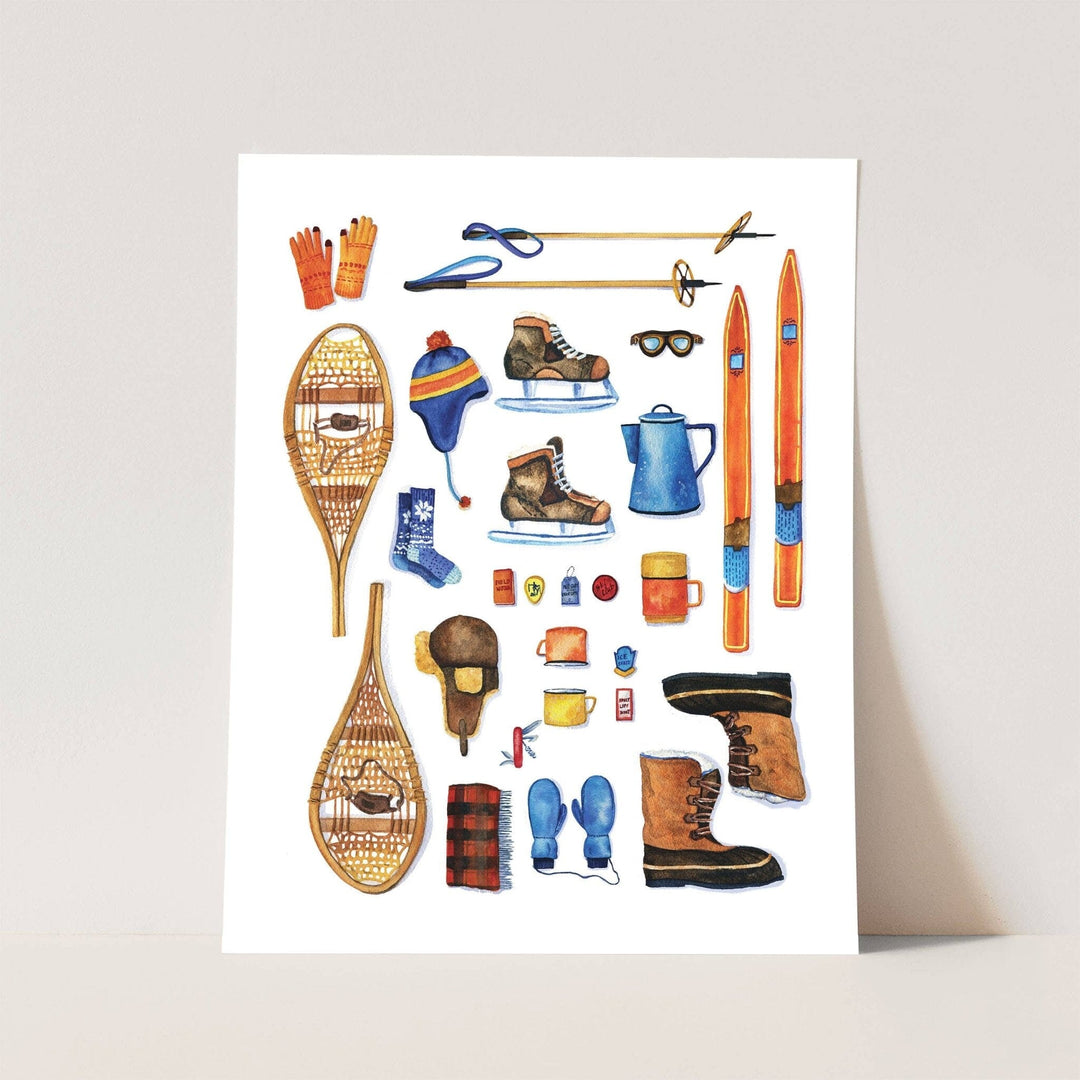 PNW Vintage Ski Gear 11" x 14" Art Print - Pac Nor Westy - 