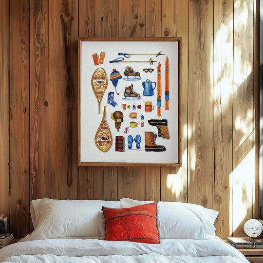 PNW Vintage Ski Gear 11" x 14" Art Print - Pac Nor Westy - 