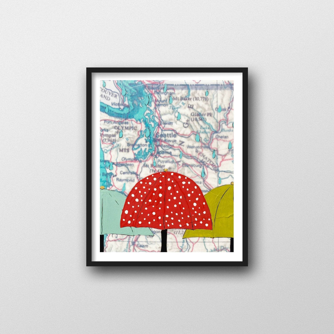 PNW Washington Rain Art Print: 11"x14" Print - Pac Nor Westy - 