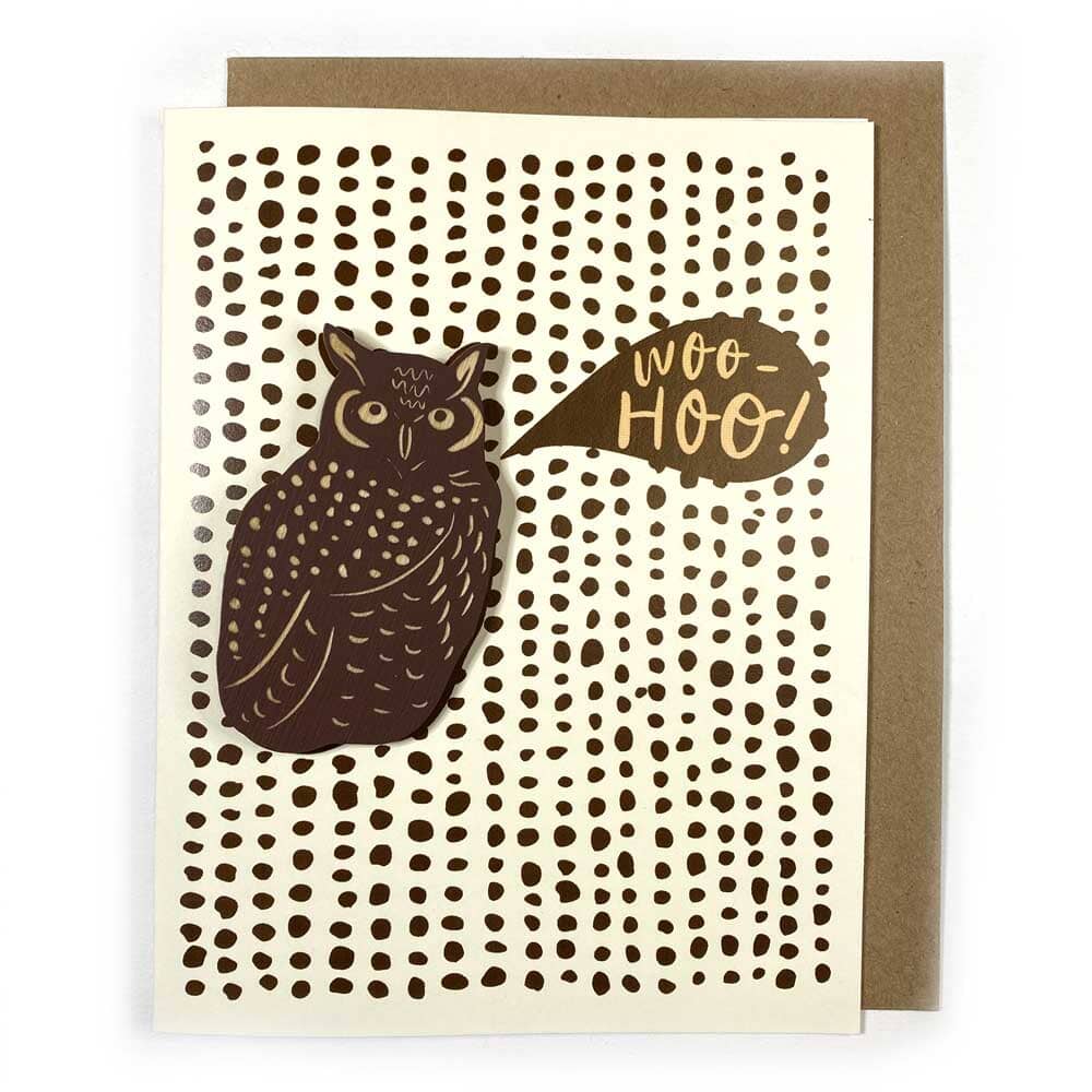 PNW Woo Hoo - Owl Magnet w/Card: Brown - Pac Nor Westy - 