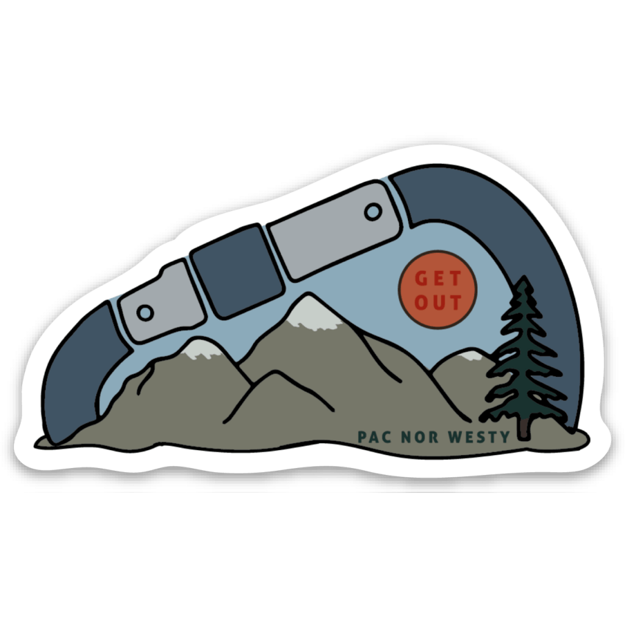 PNW Carabiner Get Out Sticker - Pac Nor Westy - 